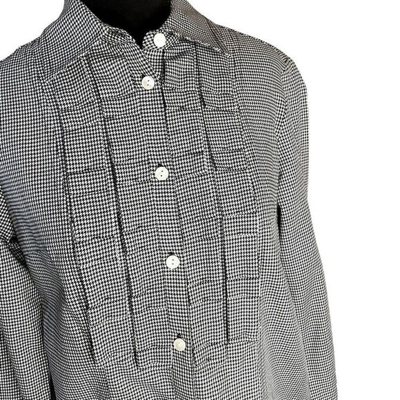 PENDELTON Woman's Shirt Size 6 Black and White Long Sleeve Pleated Front - Picture 2 of 16